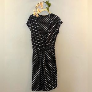 Polka Dot dress | navy blue | office dress | wedding guest dress |